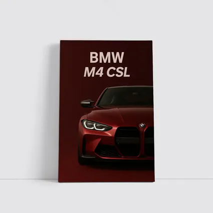 BMW M4 CSL Dark Red Minimal Art