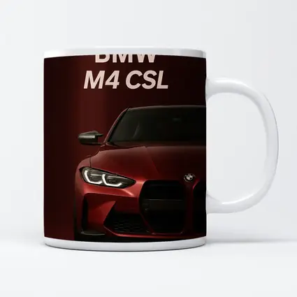 BMW M4 CSL Dark Red Minimal Art