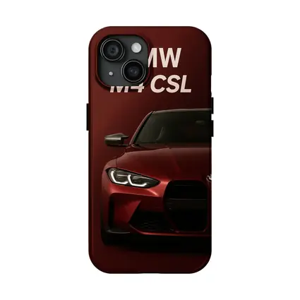 BMW M4 CSL Dark Red Minimal Art