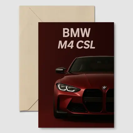 BMW M4 CSL Dark Red Minimal Art