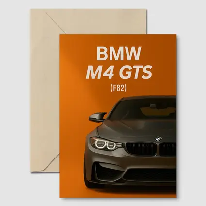 BMW M4 GTS F82 Orange Background Art