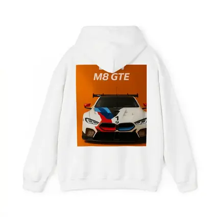 BMW M8 GTE Racing Car Orange Background