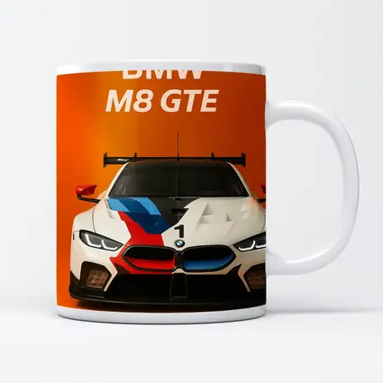 BMW M8 GTE Racing Car Orange Background