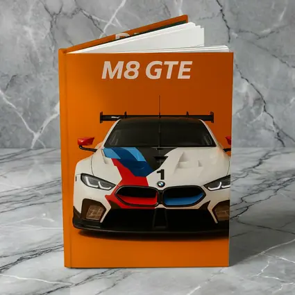 BMW M8 GTE Racing Car Orange Background