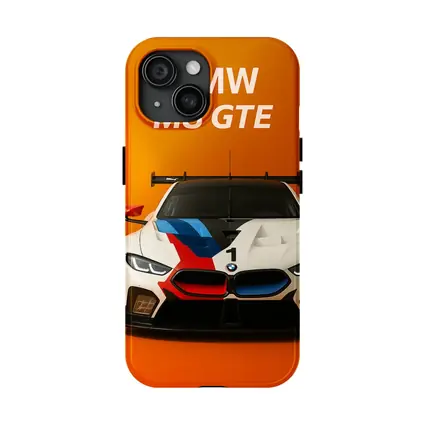 BMW M8 GTE Racing Car Orange Background