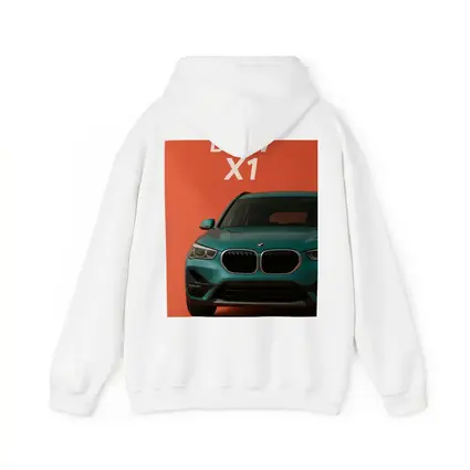 BMW X1 Teal SUV Orange Background Art