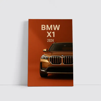 BMW X1 2024 Orange SUV Front View
