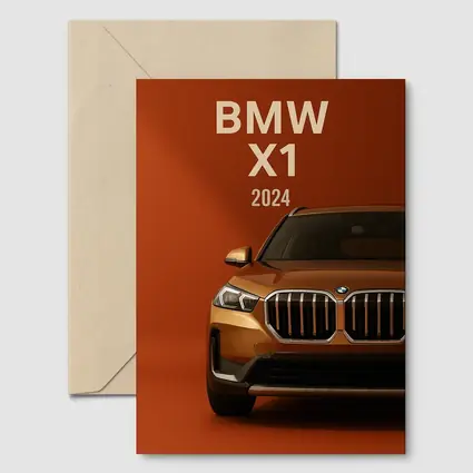 BMW X1 2024 Orange SUV Front View
