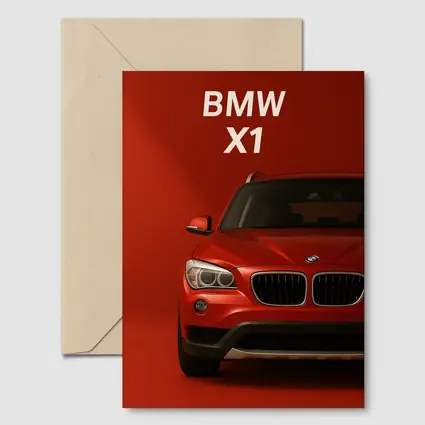 BMW X1 Red SUV Bold Red Background