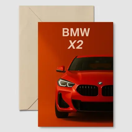 BMW X2 Bold Red Studio Front View