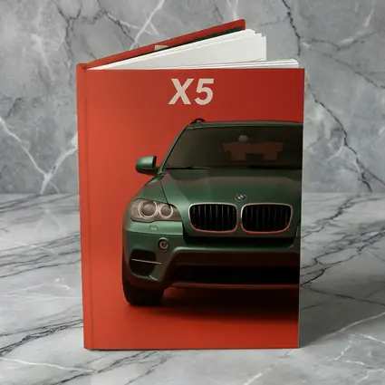 BMW X5 Green SUV Red Background Art
