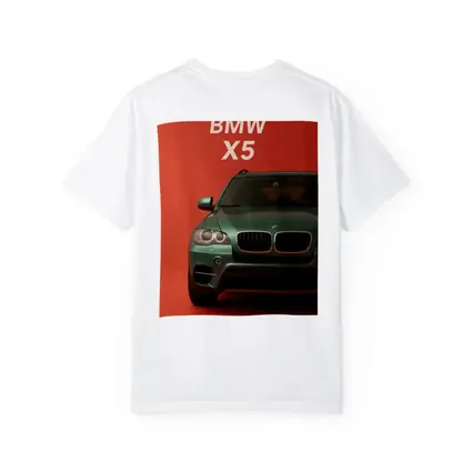 BMW X5 Green SUV Red Background Art