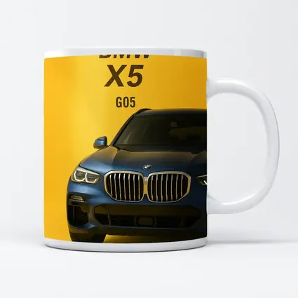 BMW X5 G05 Blue on Yellow Background