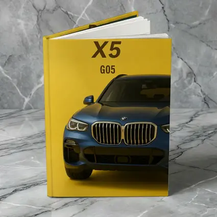 BMW X5 G05 Blue on Yellow Background