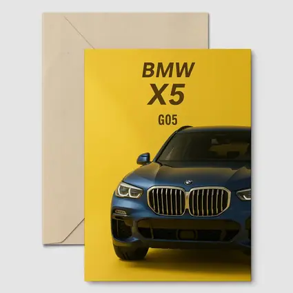 BMW X5 G05 Blue on Yellow Background