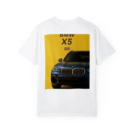BMW X5 G05 Blue on Yellow Background