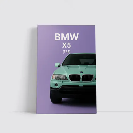 BMW X5 E53 Mint Green Purple Background