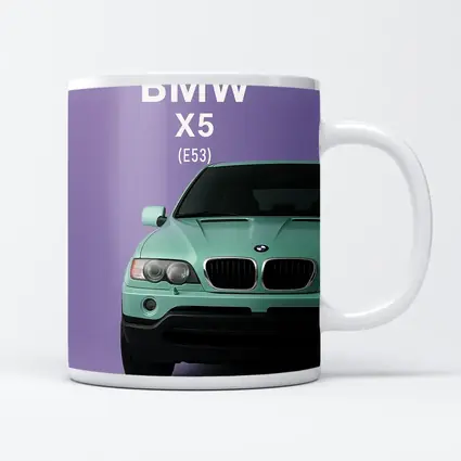 BMW X5 E53 Mint Green Purple Background