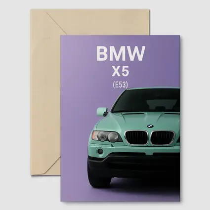 BMW X5 E53 Mint Green Purple Background