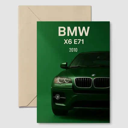 BMW X6 E71 Green Background Car Art