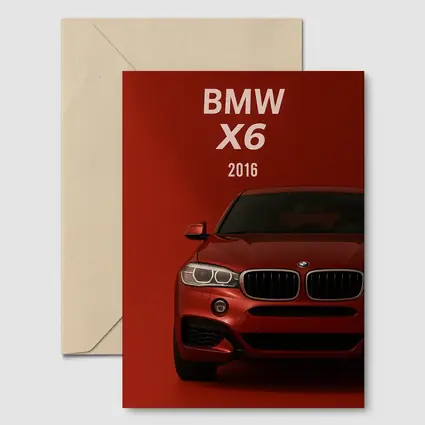 BMW X6 2016 Red Background Front View