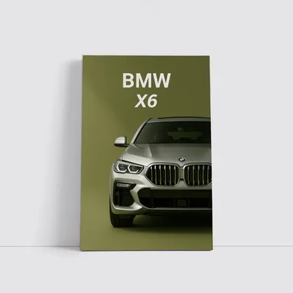 BMW X6 Front View Olive Green Background