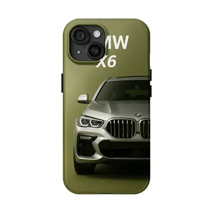 BMW X6 Front View Olive Green Background