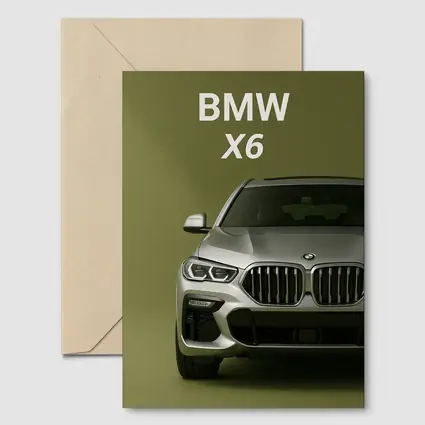 BMW X6 Front View Olive Green Background