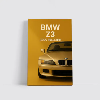 BMW Z3 E36 Roadster Gold Background Art