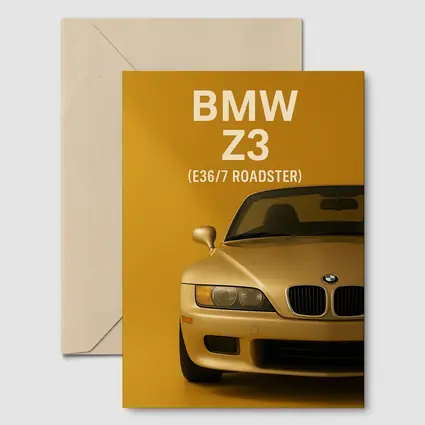 BMW Z3 E36 Roadster Gold Background Art