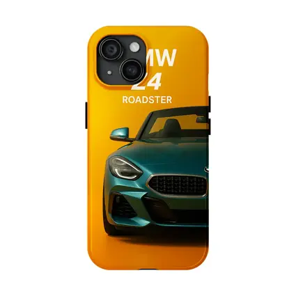 BMW Z4 Roadster Green on Yellow Background