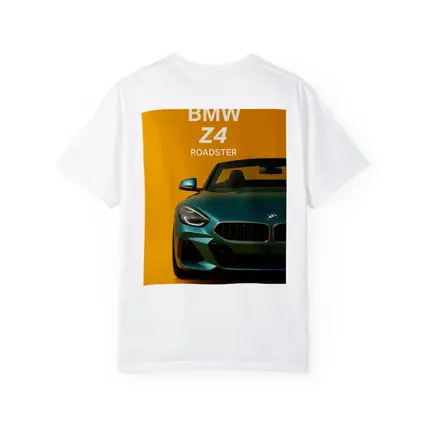 BMW Z4 Roadster Green on Yellow Background
