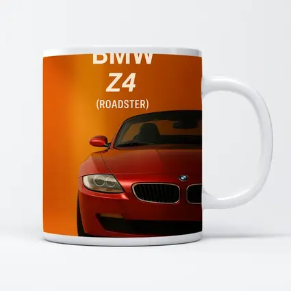 BMW Z4 Roadster Red Orange Background Art