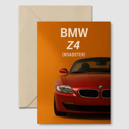 BMW Z4 Roadster Red Orange Background Art