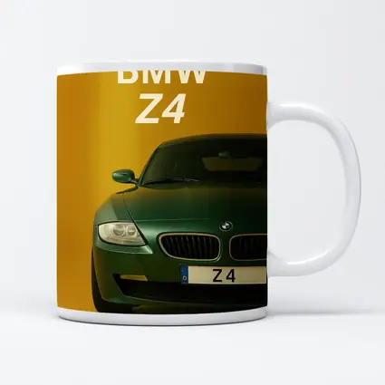 BMW Z4 Green Car Yellow Background Art