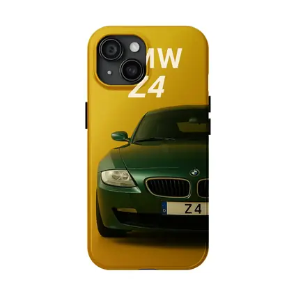 BMW Z4 Green Car Yellow Background Art