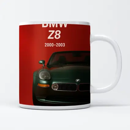 BMW Z8 Classic Roadster Red Background Art