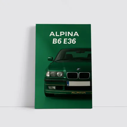 Alpina B6 E36 Green Minimal Car Art
