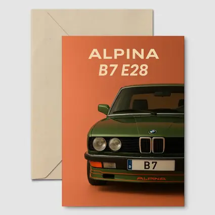 Alpina B7 E28 Green on Orange Background
