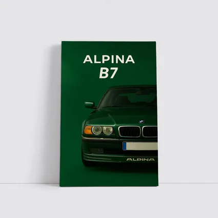 BMW Alpina B7 Green Minimal Car Art