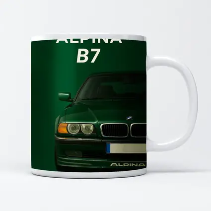BMW Alpina B7 Green Minimal Car Art