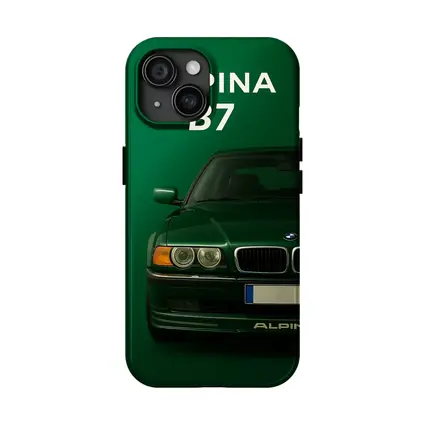 BMW Alpina B7 Green Minimal Car Art