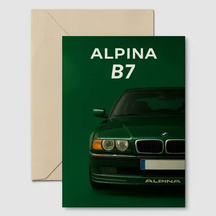 BMW Alpina B7 Green Minimal Car Art