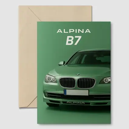 Alpina B7 BMW Green Minimal Car Art