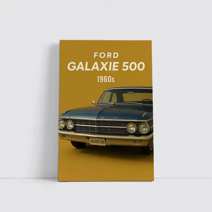 Ford Galaxie 500 Classic Car Gold Background
