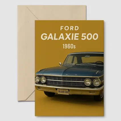 Ford Galaxie 500 Classic Car Gold Background