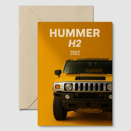 Hummer H2 2002 Yellow Studio Front View