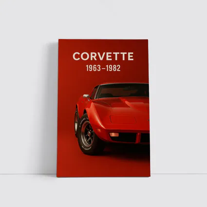 Chevrolet Corvette Classic Red Muscle Car Art