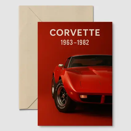 Chevrolet Corvette Classic Red Muscle Car Art