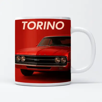 Ford Torino Classic Muscle Car Red Background